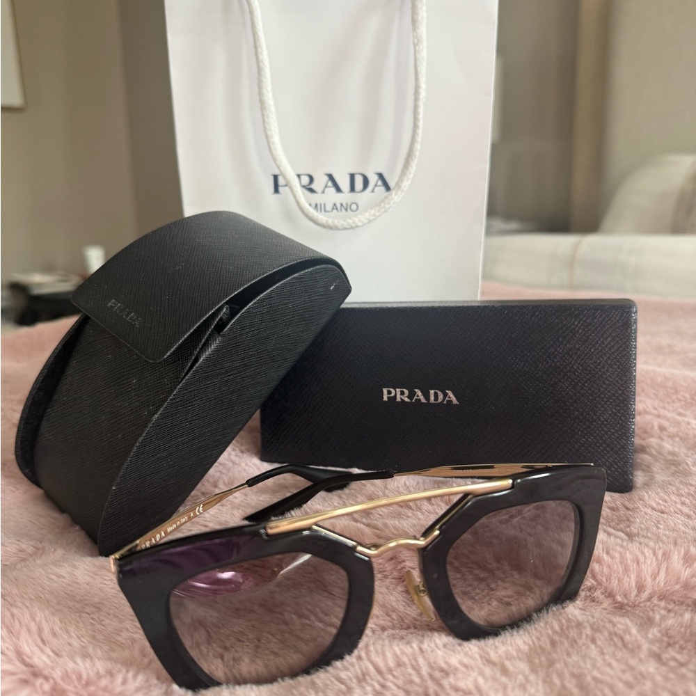 Prada Black and Gold Sunglasses